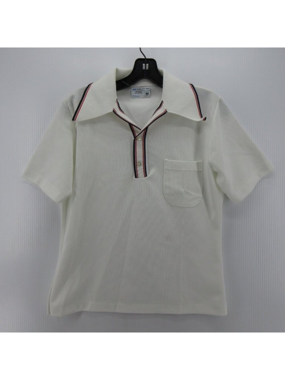 VINTAGE JC Penney Polo Shirt Medium 70s Leisure Disco Mod No Iron *